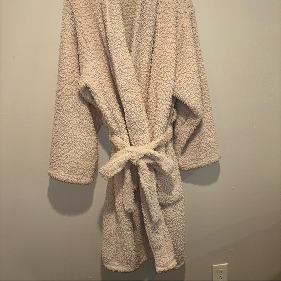 Pottery Barn Teddy Bear Robe Tan Size L Cozy Fleece Robe - Picture 12 of 13